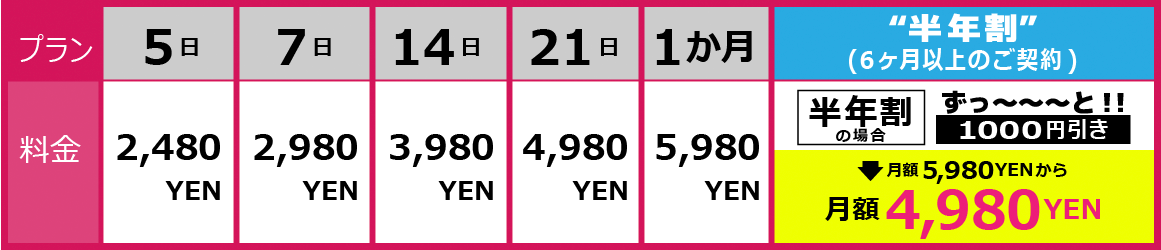 料金表